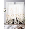 thumbnail image 4 of Sheer Curtains 84 inches Long 2 Panels Set Rustic Field Light Filtering Sheer Drapes Rod Pocket Window Curtains for Living Room/Bedroom, Silhouette Flower Herb Cream Black, 4 of 8