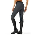 thumbnail image 3 of Women's Horse Riding Pants with Zipper Pockets Knee-Patch Schooling Tights Equestrian Breeches for Women Dark Grey L, 3 of 9