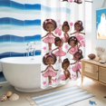 thumbnail image 5 of No Hook Shower Curtain with Built-in Rings - Pink Bow Ballet Cute Girl Washable Waterproof Fabric Bathroom Curtains for Hotel,Rentals, Stall 36 X 78 Inch , Ballerina Dancer, 5 of 9