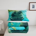 thumbnail image 3 of Lovely Manatee Full Comforter Set ,3D Manatee Bedding Set for Manatee Lovers,Underwater Oasis Duvet Insert,Hawaii Nautical Marine Life Down Comforter,Blue Green,3Pcs, 3 of 5
