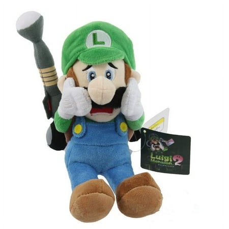 SeekFunning Super Mario Luigi's Mansion 8" Plush Toy with Ghost Vacuum Poltergust, Blue, Great Gifts for Children