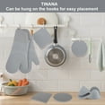 thumbnail image 7 of TINANA Extra Long Silicone Oven Mitts Pot Holders Sets, Heat Resistant Oven Mittens with Mini Oven Gloves and Hot Pads Pot Holders for Kitchen Baking and Cooking, 8 Pcs, 7 of 7