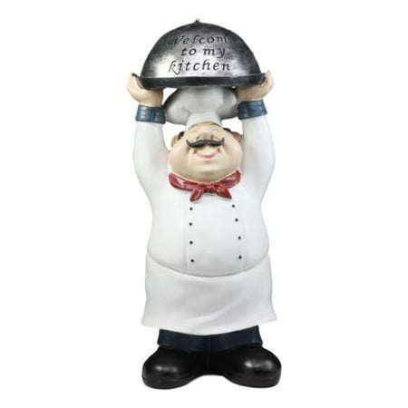 French Chefs Figurines Ebros Master Bistro Chef Holding Melting Dome Tray Statue 14