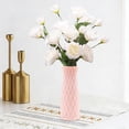 thumbnail image 6 of Ceramic Look Plastic Vase - Unbreakable Vase for Flowers (Woven Dusty Pink) Pink Vases Home Decor Party Centerpiece, 6 of 6