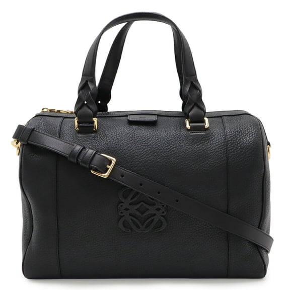 Pre-Owned LOEWE Fusta 31 Handbag/Shoulder Bag in Black Leather (316.26.F24)