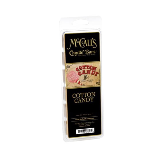 McCall’s Candles | Cotton Candy | Scented Wax Melt | Spun Sugar, Creamy Vanilla & Pink Poppies | 6-Piece Break-Apart Bar | 12–24 Hours Per Wedge | Poured in the USA | 5.5 oz