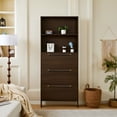 thumbnail image 2 of Shoe Cabinet with 3 Flip Drawers, Narrow Entryway Shoe Rack Organizer with Open Shelves, Hidden Storage Cabinet for Hallway Living Room, Freestanding Design with Anti-Tip Kit & Hooks, 2 of 9