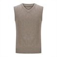 thumbnail image 1 of ameIAEA Men's Sweater Vest V Neck Cable Knitted Sleeveless Solid Color Pullover Sweater Fall Winter, 1 of 6