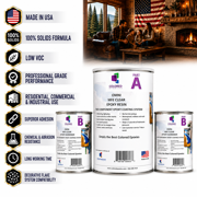 Colored Epoxies Clear Epoxy Resin and Hardener Kit, 2:1 Mix Ratio, Garage Coatings, Flake Floors, Metallic Epoxy Flooring, Clear, 1.5 Gallon Kit