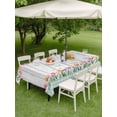 thumbnail image 4 of Outdoor Tablecloth with Umbrella Hole for Patio/Picnic/Party/Camping, Spring Tulip Waterproof Table Cloth Rectangle Table Cover Washable, Botanical Flowers Wooden Plank Green Check (60"x 102"), 4 of 8