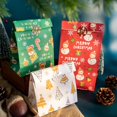 thumbnail image 3 of 12 set Party Gift Wrapping Cookie Pouch Holiday Xmas Christmas Kraft Paper Bags Snowman Fox Santa Claus Favor Bag D, 3 of 7