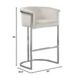 thumbnail image 3 of Cream Velvet Counterheight Chair (Single) with Silver Metal Chrome Base, 3 of 4