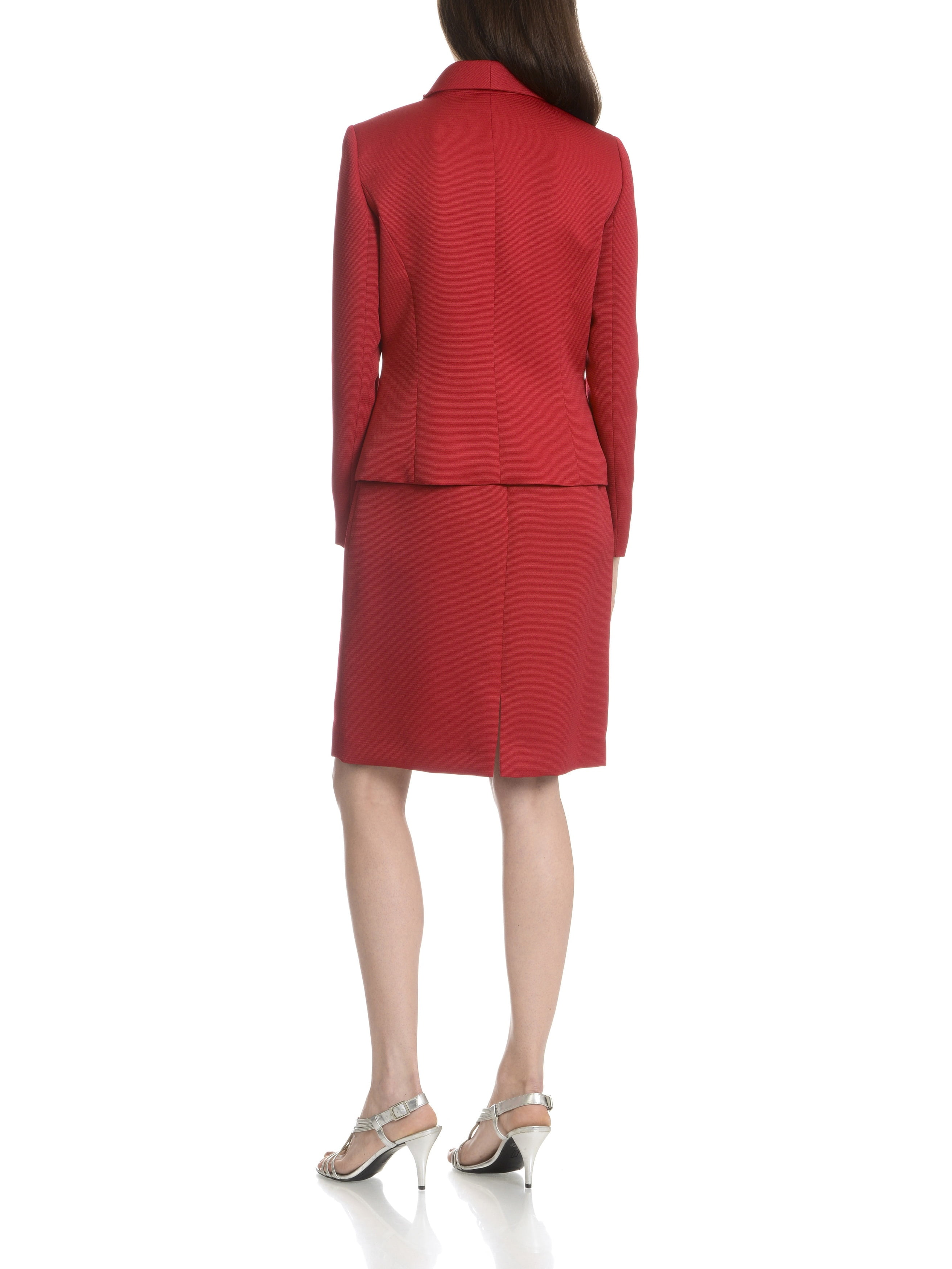 tahari red skirt suit