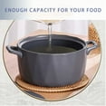 thumbnail image 4 of Ceramic Round Casserole Dish With Lid Oven Proof, Cooking Pans Handle With Lid-green-35oz 1000ml, 4 of 7