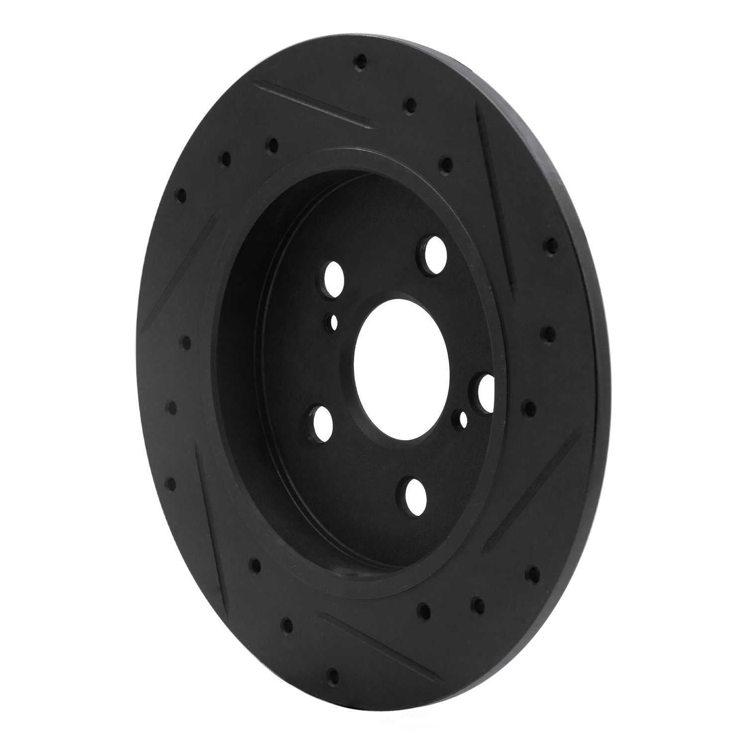 Dynamic Friction Company 633-76083L DFC Brake Rotor - Drilled And Slotted - Black