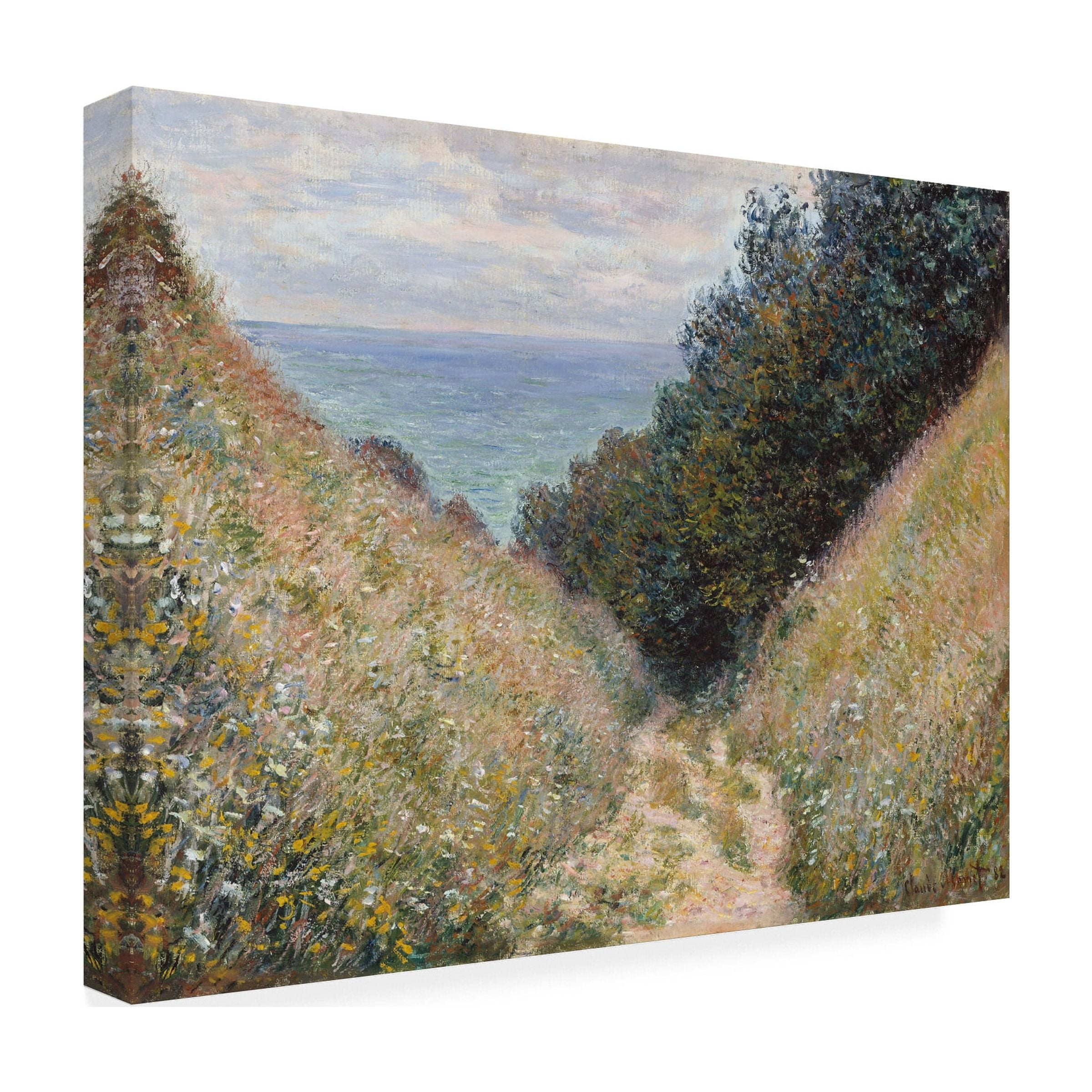 Monet 'Road At La Cavee Pourville' Canvas Art