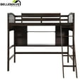 thumbnail image 5 of Bellemave Twin Size High Loft Bed with Storage Shelves, Desk and Ladder for Bedroom,Solid Wood Bed frame with Safety Guardrails for Teens,Space Saving Design(Espresso), 5 of 8