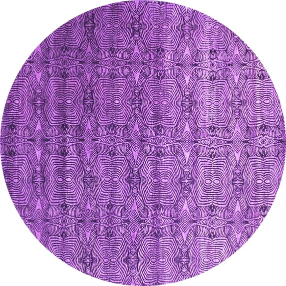 Ahgly Company Indoor Round Abstract Purple Contemporary Area Rugs, 3' Round