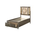 thumbnail image 4 of ACME Skylar Lit de Rangement en Faux Cuir avec LED Brun Foncé Champagne, 4 of 4