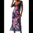 thumbnail image 2 of Vestidos Largos de Verano Y2K con Encaje, Retazos, , Estampado Floral, Escote Corazón, Espalda Descubierta y Abertura para Mujer Azul L, 2 of 7