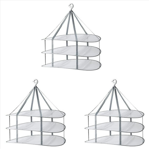 3X Estante de Secado de Suéter de 3 Niveles Estante de Secado Colgante de Ropa Estante de Secado de de Lavandería Estantes Plegables para Secadora de Ropa