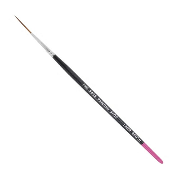 The Face Painting Shop Brush - Liner, Professional Face Painting Brush, Sleek Pink Tipped Wooden Handle and Synthetic Bristles