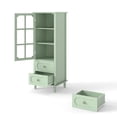 thumbnail image 2 of 52" Tall Buffet Cabinet with Storage, Modern Cupboard with Galss Door and 2 Drawers, Wood Accent Pantry Cabinet for Living Room, Hallway, Kitchen, 2 of 9