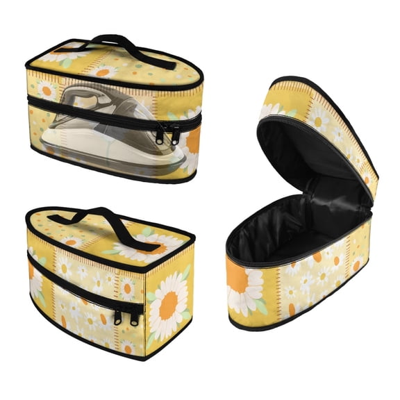 HELLHERO Daisy Patch Quilt Iron Storage Case Handheld Travel Case Travel Case Steamer Oganizer, Case Only