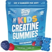 TASTY GAINS Kids & Teen Creatine Gummies with Vitamin B12 for Growth Support, Easy Chew Daily Supplement, Gummy Vitamins for Kids and Teens, Ages 5+ (Blue Raspberry Flavor, 60 Count)