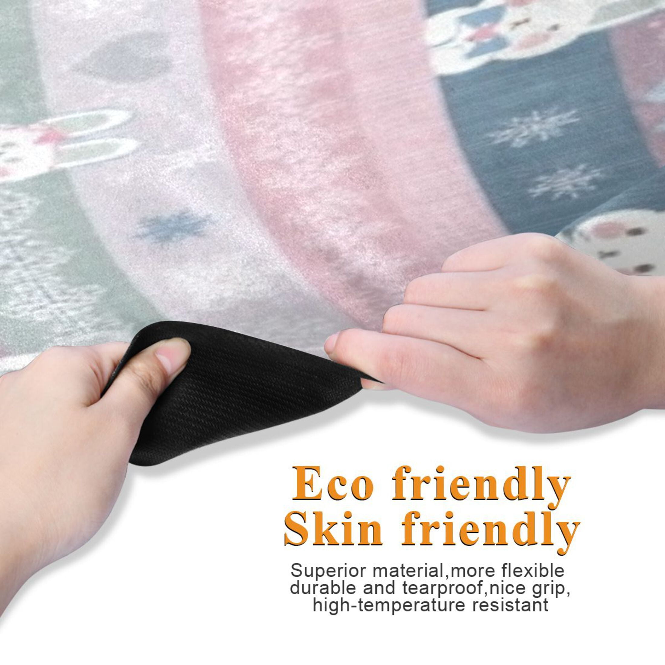BZSMCE Yoga Mat Women Fitness Mat Bunny Stripe Winter Pattern