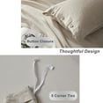 thumbnail image 5 of TOSMO 100% Linen Duvet Cover Set with Button Closure, 3 Pieces (1 Duvet Cover with 2 Pillowcases), Soft Breathable Durable Farmhouse Bedding, 5 of 6