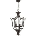 thumbnail image 3 of 4 Light Bronze Foyer Chandelier with White Alabaster Glass Shade, 3 of 5