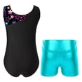 thumbnail image 2 of YONGHS Gymnastics Leotards for Girls Sparkle Two-piece Tumbling Outfits Sports Swimming Tracksuit Star Black 14, 2 of 7