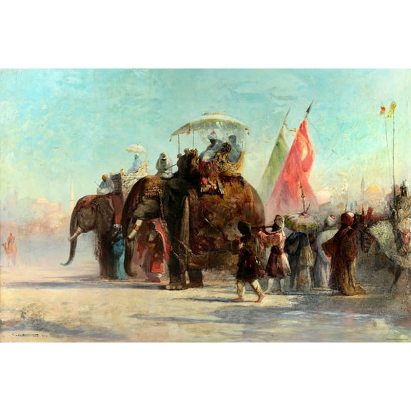 24"x36" Gallery Poster, Douglas Arthur Teed -- Parade Led by Elephants