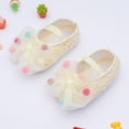 thumbnail image 6 of Infant Baby Girl Shoes Bowknot Non-Slip Soft Sole Flats Princess Wedding Dress Shoes Crib Shoe First Walkers Shoes for Newborns, Infants, Babies, and Toddlers 0-18 Months, 6 of 8