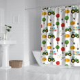 thumbnail image 2 of Cartoon Tractors Hay Bales White Pattern Shower Curtain 84"x72" ,Bathroom Decorative Shower Curtains Set with 12 Hooks,Modern Waterproof Washable Shower Curtain, 2 of 6