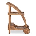 thumbnail image 5 of Linon Catalan 2-Tier Rolling Trolley, Acorn Brown Finish, 5 of 10