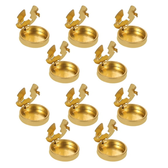 ELAYARD Copper Button Covers 10Pcs Stylish Yellow Fasteners for Sewing Shirts, Blouses, and Garments