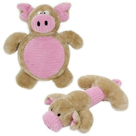 UPC: 0858342751032 | Pet Life ® 2-piece Dual Squeaker and Plush Animal Dog Toy Set