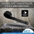 thumbnail image 3 of Mega Cargo Control 4 Pack 2" x 120" Car Hauler O-Ring Tie Downs with Wire J Hook Ratchet Straps, Black, 3 of 4
