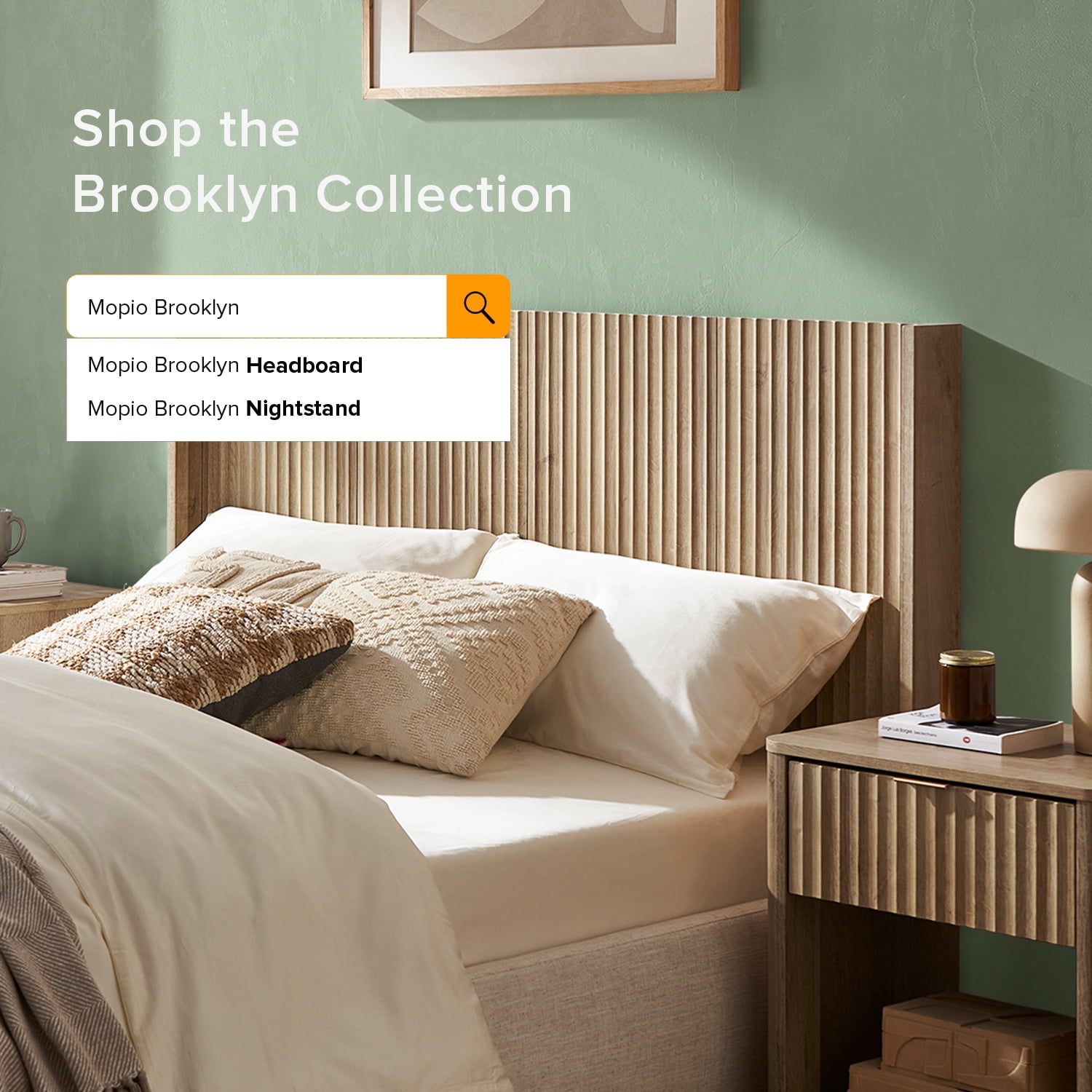 mopio Brooklyn King Size Oak Headboard, 80.8" Wide Headboard Only, Wood Headboard, Modern Farmhouse, Boho, Wall Mount, Fluted Panel, Wingback Design
