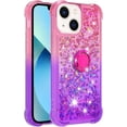 thumbnail image 3 of for Apple iPhone 15 Clear Case for Girls Women, Liquid Glitter Sparkle Bling Cute Case with Kickstand Gradient Quicksand Cover for iPhone 15 JB Pink Mauve, 3 of 14