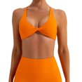 thumbnail image 2 of stanreset 1 Set Chinlon Nylon Sports Underwear Solid Color Replacement Breathable Wire Free Running Jogging Bodybuilding Vest Bra Orange S, 2 of 6