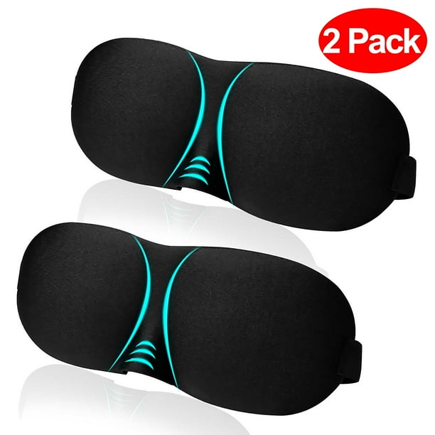 Sleep Mask, 2 Pack Ultra Comfortable, Fully Adjustable Strap 3D