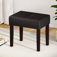 thumbnail image 5 of FAGAGA PU Leather Bench with Wood Legs Makeup Chair for Vanity, Modern Accent Ottoman Footstool for Makeup Room, Living Room, Bedroom, Entryway | Cherry, 5 of 10
