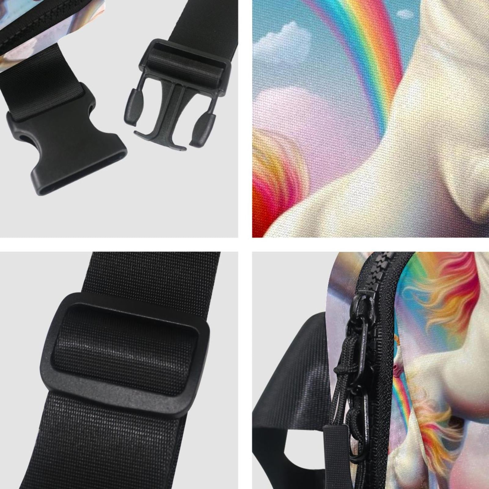 Rainbow Unicorns Lightweight Adjustable Waist Pack with Extension Strap for Unisex, Fanny Packs, Fanny Bag