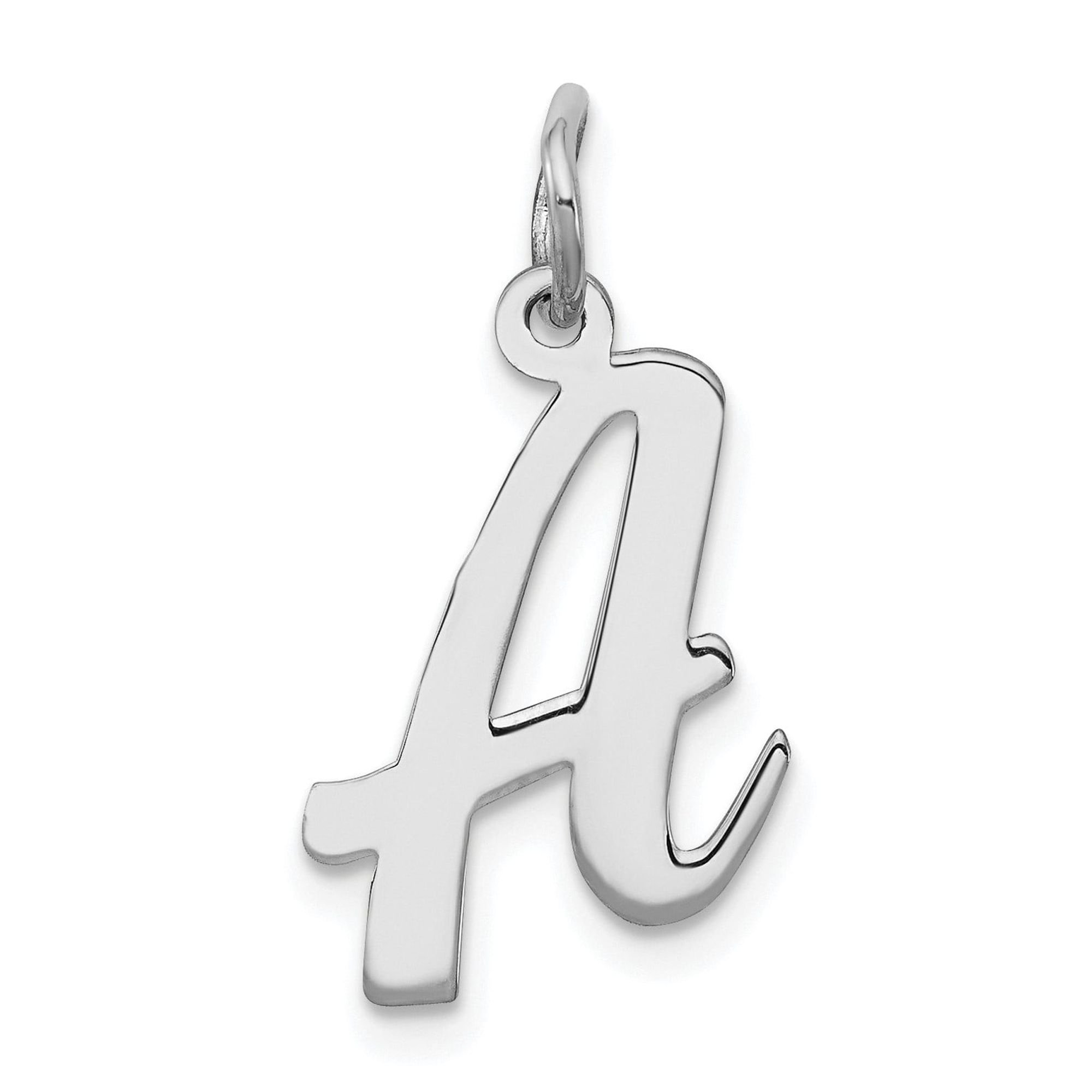 Sterling Silver Initial A Pendant Necklace for Women or Unisex, Polished Cursive Monogram Charm, Elegant Alphabet Jewelry, Personalized Name Letter Piece