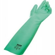 MAPA StanSolv A-18 Nitrile Unlined Heavyweight Glove, Chemical Resistant, 0.022" Thickness, 18" Length, Size 10, Green (Bag of 12 Pairs)