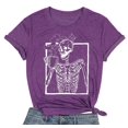 thumbnail image 1 of Camisa FCDIED Hot Coffee Skeleton Halloween Púrpura S, 1 of 1