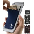 thumbnail image 2 of Mobile Phone Wallet - Adhesive Card Holder Pouch Smartphones - Stick on Navy Wallet Carry Credit Cards and Cash - Navy, 2 of 9